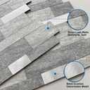 MOFIT Backsplash Tile for Kitchen Peel and Stick Stone Matte Finish,Bathroom Tiles Stickers 3D Wall Panel Linear Mosaic Marble Backsplash Waterproof (5sheets,Gray Silver)