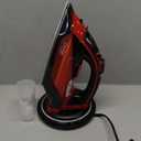 Cordless Iron for Clothes - 1500W Steam Iron with Non-Stick Ceramic Soleplate, Rapid Heating, Auto Shut Off, Burst of Steam, Self-Clean, Anti-Drip, Anti-Calc, 3 Temperature Settings, Red