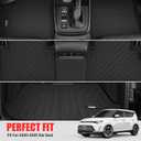 Floor Mats & Trunk Mat for 2020-2025 Kia Soul All Weather TPE Protection Floor Liners Full Set with Cargo Liner for 2020 2021 2022 2023 2024 2025 Kia Soul Accessories (Upper Floor of The Trunk)