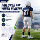 LURKA Football Pads Set, 8-Piece Youth Slotted Pad Kit – Includes Hip, Thigh, Knee, Tailbone Pads & Adjustable Belt, White