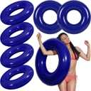 JellyArch 6 Pcs Inflatable Pool Floats 28 Inches Swim Tube Bulk for Adults Swimming Ring Pool Floaties for Beach Party Decorations Women and Men River Lake Summer Vacation Holiday (Neon Navy)
