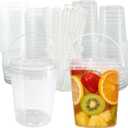 TTzycc 30 Sets 34 oz Drink Buckets with Lids and Straws, Reusable Clear Plastic Party Cups for Iced Coffee, Smoothies, Milkshakes, Sturdy & Durable Beverage Tubs for Lemonade, Pool and Beach Parties
