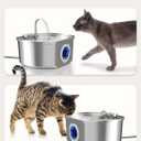 Cat Water Fountain Stainless Steel: 108oz/3.2L Cat Fountain for Drinking- Pet Water Fountain for Cats Inside - Automatic Cat Water Dispenser Bowl - Cat Feeding & Watering Supplies - Water Level Window
