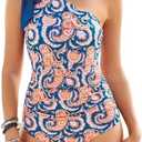 GRACE KARIN Women Swimsuit One Piece Tummy Control Bathing Suit One Shoulder Swimwear for Beach Swimming Vacation XL