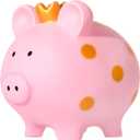 EVTHSU Piggy Bank for Girls, Large Unbreakable Plastic Toddler Money Saving Bank with Crown, Pig Coin Bank for Boys, Personalized Decor Money Container Birthday for Kids (Pink)