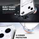Shields Up Designed for iPhone 15 Case, Minimalist Wallet Case with Card Holder (3 Cards) & Ring Stand, [Drop Protection] Slim Protective Cover for iPhone 15 (6.1 inch) - Clear
