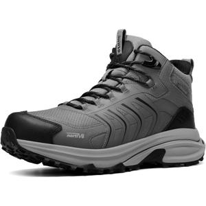 NORTIV 8 Men's Waterproof PRO Hiking Boots Lightweight Outdoor Trekking Camping Climbing Shoes for All Day Comfort Armadillo FieldLite (9, Dark Grey)