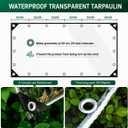 Clear Tarp 10x24ft,Clear Tarps with Grommets,14 MiL Heavy Duty Waterproof with Reinforced Edge for Plant Greenhouse,Balcony,Garden,Pet Hutch,Roof.