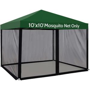 10x10 Canopy Tent Mosquito Net, Replacement Gazebo Netting Screen for Patio Tent (Black)