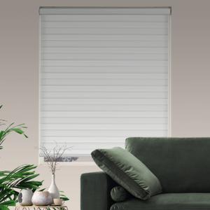 JIANGPIN TEXTILE Zebra Roller Shades, Dual Layer Roll Up Blind for Living Room, Semi Sheer Shades Window Privacy Light Control for Day 22x72in