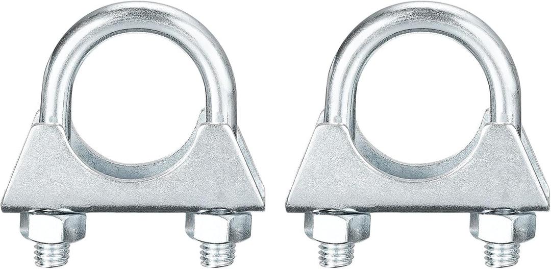 uxcell Muffler U-Bolt Clamps for 25mm(1") Diameter Exhaust Tail Pipe, 2pcs Exhaust U Clamp Saddle Type U-bolt Clamps