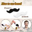 Syhood 32 Pcs Fake Mustaches Funny Self Adhesive Fake Beard Moustache Costume Realistic Beard for Masquerade Cosplay Decor