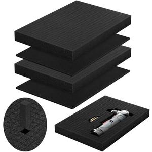 4pcs Pick and Pluck Foam - 16 x 12 x 2 &16 x 12 x 0.4 IN Gun Case Foam Sheets Padding Pre-Cube Sheets with Bottom Packing for Board Game Box Cases Storage Drawer