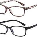 EYEURL Reading Glasses Womens Blue Light Blocking - 2 Pack Lightweight Computer Readers +1.25 Glare Blocking Ladies Eyeglass