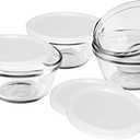 Anchor Hocking Glass Ramekins, 6 Ounce Glass Custard Cups with Lids, Set of 4