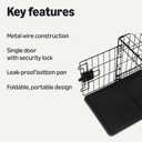 Amazon Basics Durable, Foldable Metal Wire Dog Crate with Tray, Single Door, 18 x 12.4 x 15 in, Black