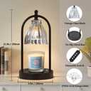 GyroVu Candle Warmer Lamp with Timer, 3-Level Dimmable Candle Lamps Vintage Glass Shade, Candle Warmer Light Wax Melt Warmer for Scented Wax, Black Warmer Lamp for Women Home Decor (2 Bulbs Included)