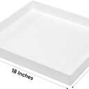Large Glossy White Acrylic Serving Tray (18x14 Inches) Without Handles Spill Proof Acrylic Decorative Tray Organiser for Ottoman Coffee Table Countertop