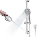 Hand Shower with Slide Bar, High Pressure 10 Setting Handheld Shower Head, Adjustable Height 24" Slide Bar, Wall Supply Elbow and 6.6ft Extra Long Shower Hose - Chrome