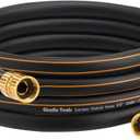 Giraffe Tools Garden Hose 5/8" Custom Length, No Kink, Flexible, Leakproof Water Hose, 600 Burst PSI, 10ft Double Female Fittings,Black Orange