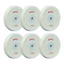 SALI 6 Pack Polishing Wheel for Bench Grinder Buffing Wheel 4 inch White Cotton (50 Ply) for Buffer Polisher Medium Polish Pad with 1/2 Inch Arbor Hole