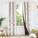PINNKKU Blackout Boho Rainbow Curtains for Kids, 90% Blackout Curtains for Girls Bedroom Nursery, 42" x 63", Grommet Thermal Insulated Room Darkening Curtains, Set of 2 Panels (Off White)