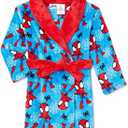 Spider-Man Super Hero Blue Print Boy's Fleece Bath Robe Bathrobe, Size 2T