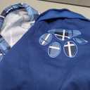 Plaid Dog Hoodie Pet Clothes Sweaters with Hat Large (Pack of 1) (Blue Paw)