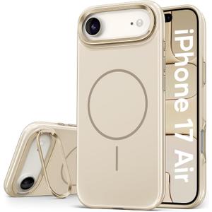 Vihibii for iPhone Air Case Slim, [Compatible with Magsafe], Invisible Camera Stand, Anti-Fading Glow Stylish Case, Military-Grade Protection & Scratch-Resistant Back Phone Cover, 6.5" 2025, White