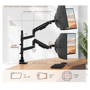 Dual Monitor-Arm Heavy-Duty for 17-49-inch Screens - Premium Vertical Stacked Dual Monitor Arm Desk Mount for Ultrawide Screens up to 44lbs, Fully Adjustability, VESA 75/100 mm, Black
