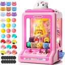 Claw Machine for Kids, Mini Vending Machine with Game Coins & Music, Prize Dispenser Toys for Girls and Boys, Electronic Claw Game Machine for Party Birthdays, Includes 30 Mini Toys
