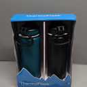 ThermoFlask Stainless Steel Water Bottles 2-Pack - Double-Wall Vacuum Insulated 24 oz BPA-Free Spout Lids - Keeps Drinks Cold 24 Hrs, Hot 12 Hrs - Leakproof, Dishwasher Safe, Mayan Blue/Black