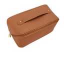 Ersonalized Makeup Bag for Women - Customized Large Travel Cosmetic Bag with Initial and Name - Premium PU Leather Toiletry Bag with Compartments and Handle for Travel Essentials & Gifts