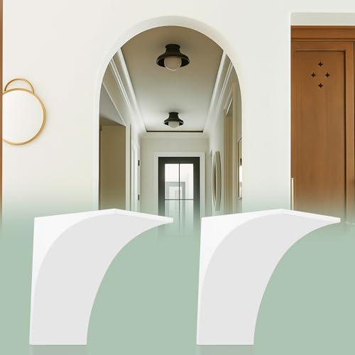 Nuanchu 2 Pcs Rounded Doorway Arch Kit 3D DIY Interior Doorway Precurved Drywall Full Half Circle Top Round Arch Kit 12"x 12"x 3.5" Easy to Add Rounded Corners to Any Opening for Interior Decoration