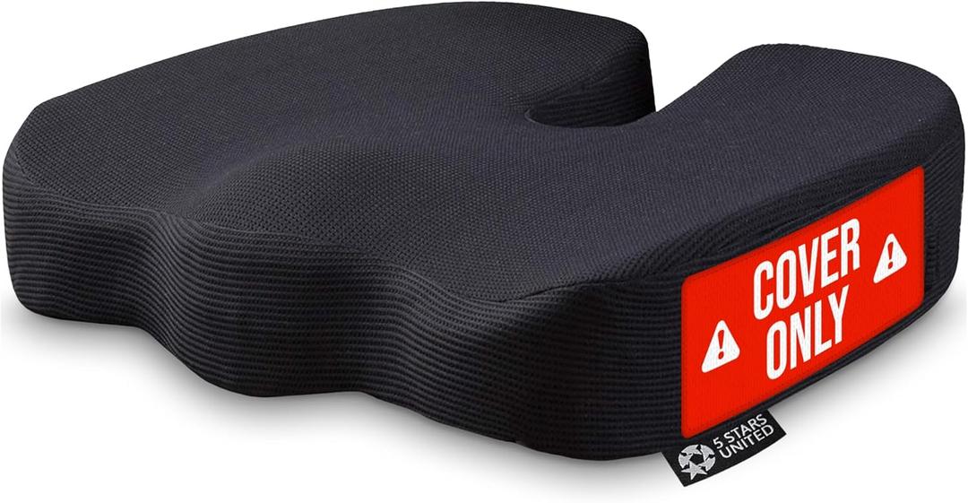 5 STARS UNITED Replacement Cover for Standard Seat Cushion - Black - Cover Only