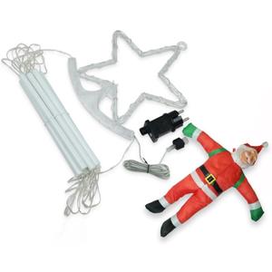 APXXAIBO Christmas LED Ladder Lights Outdoor Waterproof, 8 Modes Remote Control USB Powered String Lights, Holiday Decorative Lights for Eaves Indoor Outdoor Use