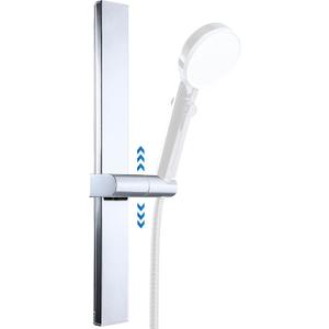 G-Promise No Drilling Metal Shower Slide Bar with Height and Angle Adjustable Handheld Shower Head Holder |Strong Adhesive Disc Mount or Wall-Mounted (Chrome)