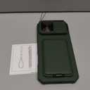 SSLOTSCASE for iPhone 17 Pro Max Case with Card Holder & Camera Cover Stand & Slide Lens Cover & Wallet, Men Women Sturdy Stylish Multifunctional Phone Case Cover for iPhone 17 Pro Max 6.9'', Green