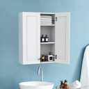 Bathroom Cabinet Wall Mounted Over Toilet Storage Cabinet 20x28 inch White Medicine Cabinets for Wall Mount Space Saver Bathroom Storage Cabinet with 2 Adjustable Shelves & 2 Doors