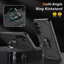 2 x LUMARKE for Galaxy S23 FE Case with Screen Protector,Pass 16ft. Drop Tested Military Grade Protective Phone Cover with Magnetic Ring Kickstand Compatible with Car Mount Holder Black