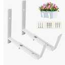 LukLoy Window Planter Box Brackets, 2 Pack Adjustable Heavy Duty Wall Mount Window Flower Boxes Outdoor with Bracket (6 to 12 in), with 70lbs Capacity, White