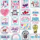 20 Pcs Christian Iron on Patches Love Like Jesus Embroidered Trucker Hat Patch Sew on Applique Bible Verse Religious Iron on Heat DIY Accessories for Clothes Uniform Backpack Jacket(Classic)