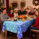 6 PCS Snowflake Tablecloth 54 x 108 " Winter Wonderland Decorations Christmas Snowflake Table Cloth Purple Blue Plastic Disposable Tablecloths Frozen Table Cover for Xmas Birthday Holiday Party Decor