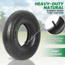 (2 Sets) 4.00-6 Replacement Pneumatic Tires and Inner Tubes - Universal Fit 13 Tires and Tubes Compatible with Wheelbarrows and Gorilla Carts - With Ribbed Treads and TR13 Straight Valve Stems