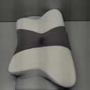 Cervical Neck Pillow for Pain Relief - Ergonomic Side Sleeper Pillow for Neck Support, Cooling Cervical Pillow for Sleeping, Contour Orthopedic Memory Foam Pillows for Back Stomach Sleepers (Dark Grey & White)