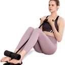 Sit Up Bar Foot Holder,Portable Sit Up Floor Holder, Sit Up Exercise Equipment,3 Level Adjustable, with 2 Strong Suction Cup and Elastic Pull Ropefor Abs Workout Aids,Feet and Leg Strength Training, Home or Office Use (Black)