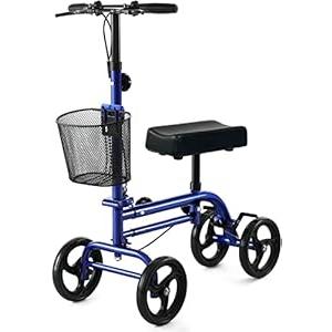 RINKMO Knee Scooterï¼ŒSteerable Knee Walker Economical Knee Scooters for Foot Injuries Best Crutches Alternative (Blue 1)