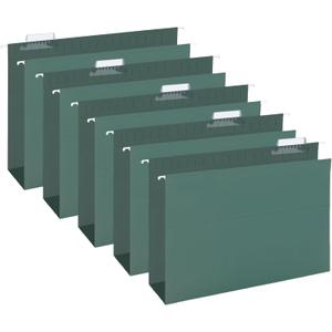 HERKKA Extra Capacity Hanging File Folders, 30 Pack Reinforced Legal Size Hanging Folders with Heavy Duty 2 Inch Expansion, Designed for Bulky Files, Medical Charts, Green