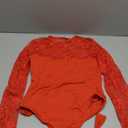 Avidlove Lace Long Sleeve Bodysuit for Women Crew Neck Body Suits Slimming Going Out Concert Tops Fall Outfits, Size Medium