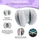 Upgraded 2 in 1 Baby Travel Pillow, Adjustable Straps, Banana Shape Baby Neck Head Support Pillow Stroller Insert Cushion for 4 Months Up Kids, Toddler Grey